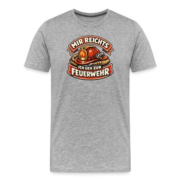 Ich geh zur Feuerwehr – Helm - Männer Premium Bio T-Shirt - Grau meliert - Vorne - Damien (186cm)