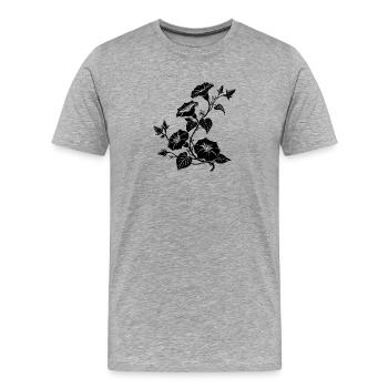 Vigne Morning Glory - T-shirt bio Premium Homme - gris chiné - Devant - Damien (186cm)