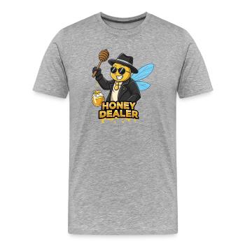 Honigdealer Biene im Anzug Imker Imkerei - Männer Premium Bio T-Shirt - Grau meliert - Vorne - Damien (186cm)