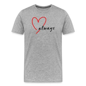 Rotes Sketchherz Handzeichnung - Männer Premium Bio T-Shirt - Grau meliert - Vorne - Damien (186cm)
