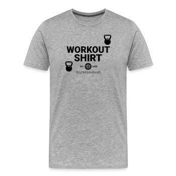 Workout Shirt - Männer Premium Bio T-Shirt - Grau meliert - Vorne - Damien (186cm)