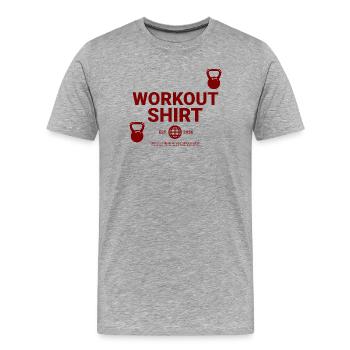 Workout Shirt - Männer Premium Bio T-Shirt - Grau meliert - Vorne - Damien (186cm)