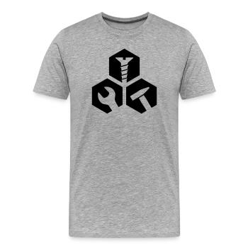 Outil Tournevis Hexagon - T-shirt bio Premium Homme - gris chiné - Devant - Damien (186cm)