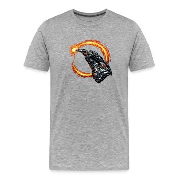 Schweißer Funken Metall Industrie Arbeit Stolz - Männer Premium Bio T-Shirt - Grau meliert - Vorne - Damien (186cm)