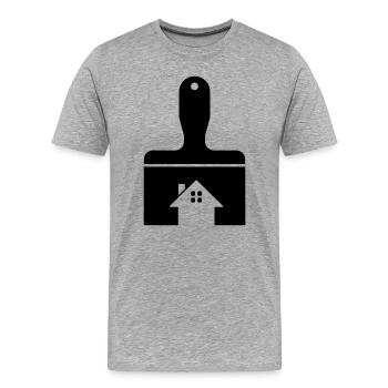 Motif de rénovation de la maison des peintres - T-shirt bio Premium Homme - gris chiné - Devant - Damien (186cm)