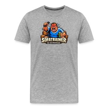 Sofatrainer – seit 1954 ungeschlagen - Männer Premium Bio T-Shirt - Grau meliert - Vorne - Damien (186cm)