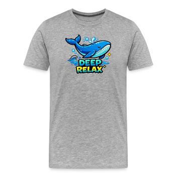 Deep relaxation whale - Men's Premium Organic T-Shirt - heather grey - Front - Damien (186cm)