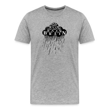 Pain In My Brain Silhouette  - Männer Premium Bio T-Shirt - Grau meliert - Vorne - Damien (186cm)
