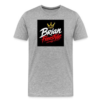 Couronne de Brian Freestyle - T-shirt bio Premium Homme - gris chiné - Devant - Damien (186cm)