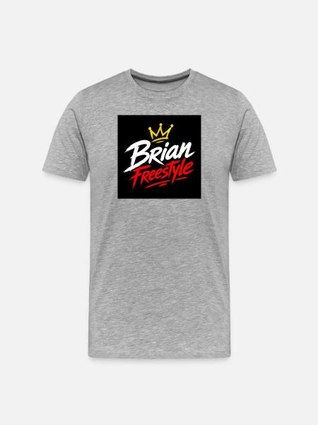 Brian Freestyle-Krone - Männer Premium Bio T-Shirt - Grau meliert