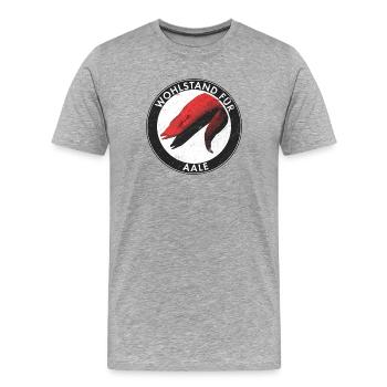 Wohlstand für Aale -  - Männer Premium Bio T-Shirt - Grau meliert - Vorne - Damien (186cm)