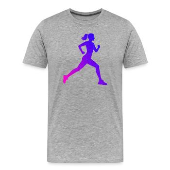 Geschenkidee für eine Running mit Running - Männer Premium Bio T-Shirt - Grau meliert - Vorne - Damien (186cm)