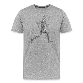 Idée cadeau pour la course de marathon pour les marathoniens - T-shirt bio Premium Homme - gris chiné - Devant - Damien (186cm)