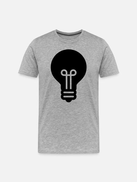 Ampoule, idée, innovation, idéale pour - T-shirt bio Premium Homme - gris chiné