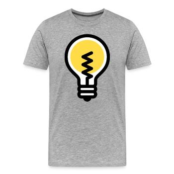Glühbirne, Idee, Innovation - Männer Premium Bio T-Shirt - Grau meliert - Vorne - Damien (186cm)