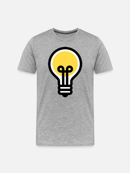 Light Bulb, Electrician, Idea, Innovation - Men's Premium Organic T-Shirt - heather grey