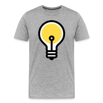 Glühbirne, Elektriker, Idee, Innovation - Männer Premium Bio T-Shirt - Grau meliert - Vorne - Damien (186cm)