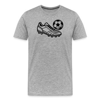 Botteur de football Maillot de football Kicker de terrain - T-shirt bio Premium Homme - gris chiné - Devant - Damien (186cm)