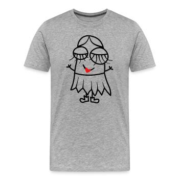 Frau Skizze - Männer Premium Bio T-Shirt - Grau meliert - Vorne - Damien (186cm)