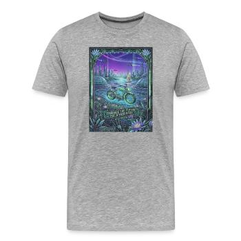 Zukünftiges Neon-Bike in Oase - Männer Premium Bio T-Shirt - Grau meliert - Vorne - Damien (186cm)