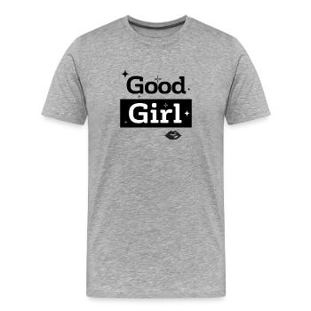 Gutes Mädchen - Männer Premium Bio T-Shirt - Grau meliert - Vorne - Damien (186cm)