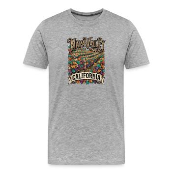 Splendeur d’automne du vignoble de la vallée de Napa - T-shirt bio Premium Homme - gris chiné - Devant - Damien (186cm)