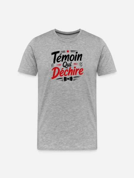 Témoin Qui Déchire - T-shirt bio Premium Homme - gris chiné