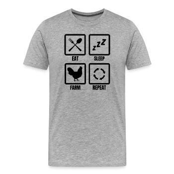 Landwirtschaft Routine - Männer Premium Bio T-Shirt - Grau meliert - Vorne - Damien (186cm)