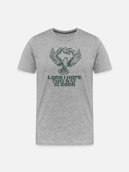 Hope Dove with Olive Branch - Men's Premium Organic T-Shirt - heather grey