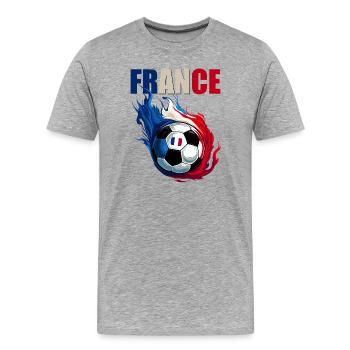 Frankreich Fußball Merch - Männer Premium Bio T-Shirt - Grau meliert - Vorne - Damien (186cm)