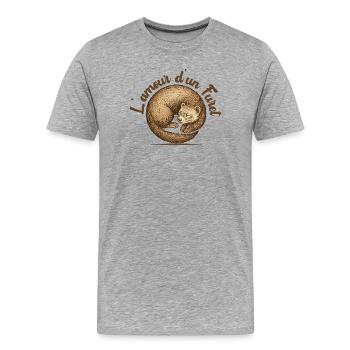 Liebe zu einem Frettchen-T-Shirt - Männer Premium Bio T-Shirt - Grau meliert - Vorne - Damien (186cm)