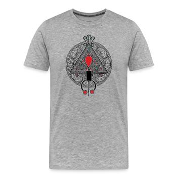 Bijoux de Kabylie - T-shirt bio Premium Homme - gris chiné - Devant - Damien (186cm)