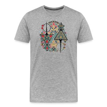 Bijoux de Kabylie - T-shirt bio Premium Homme - gris chiné - Devant - Damien (186cm)