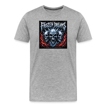 Rêves Gelés Crânes de Feu de Glace - T-shirt bio Premium Homme - gris chiné - Devant - Damien (186cm)