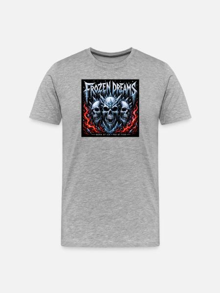 Frozen Dreams Icefire Skulls - Men's Premium Organic T-Shirt - heather grey