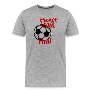 Le petit homme de football de maman - T-shirt bio Premium Homme - gris chiné - Devant - Damien (186cm)