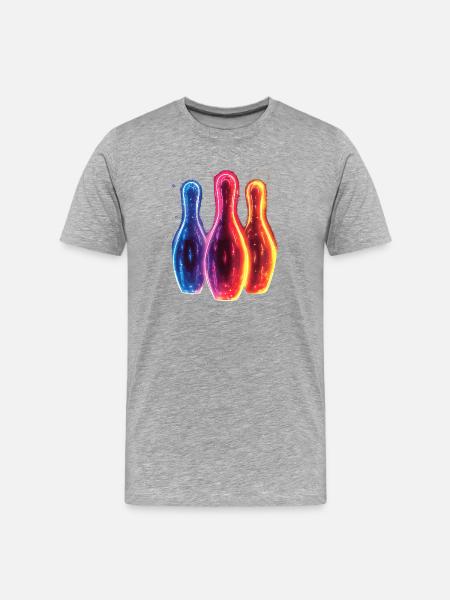 Bowling Synthwave - T-shirt bio Premium Homme - gris chiné