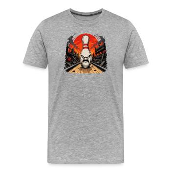 Quilles brûlantes de Doom Bowling - T-shirt bio Premium Homme - gris chiné - Devant - Damien (186cm)
