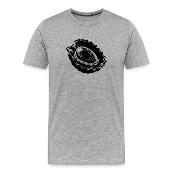 Oyster - Men's Premium Organic T-Shirt - heather grey - Front - Damien (186cm)