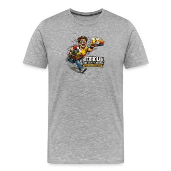 Bierholer des Vertrauens - Männer Premium Bio T-Shirt - Grau meliert - Vorne - Damien (186cm)