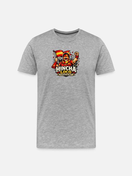 Hincha Loco – Spanien Fan - Männer Premium Bio T-Shirt - Grau meliert