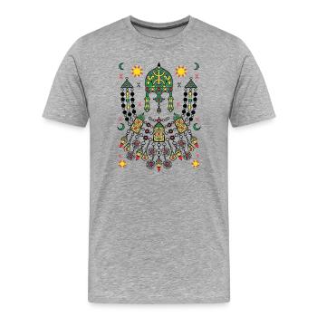 Bijoux de Kabylie - T-shirt bio Premium Homme - gris chiné - Devant - Damien (186cm)