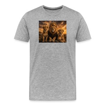 Famille royale - T-shirt bio Premium Homme - gris chiné - Devant - Damien (186cm)