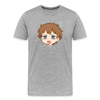 Chibi endormi avec Zzz - T-shirt bio Premium Homme - gris chiné - Devant - Damien (186cm)