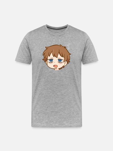 Schlummernder Chibi mit Zzz - Männer Premium Bio T-Shirt - Grau meliert