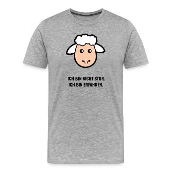 Ich bin nicht stur. Ich bin erfahren. - Männer Premium Bio T-Shirt - Grau meliert - Vorne - Damien (186cm)