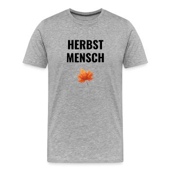 Herbstmensch - Männer Premium Bio T-Shirt - Grau meliert - Vorne - Damien (186cm)