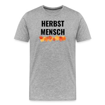Herbstmensch - Männer Premium Bio T-Shirt - Grau meliert - Vorne - Damien (186cm)