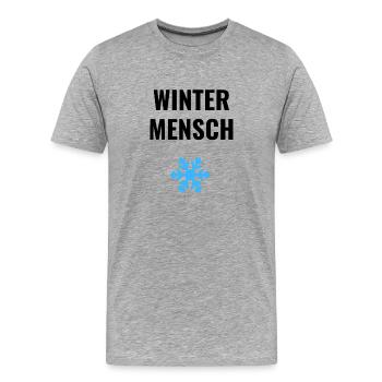 Wintermensch - Männer Premium Bio T-Shirt - Grau meliert - Vorne - Damien (186cm)