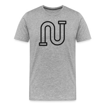 Illustration de conduite enroulée - T-shirt bio Premium Homme - gris chiné - Devant - Damien (186cm)